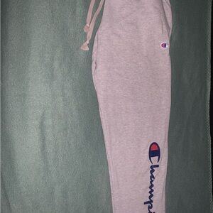 Champion Kids Light Gray Joggers with Navy Logo (Has one minor stain)